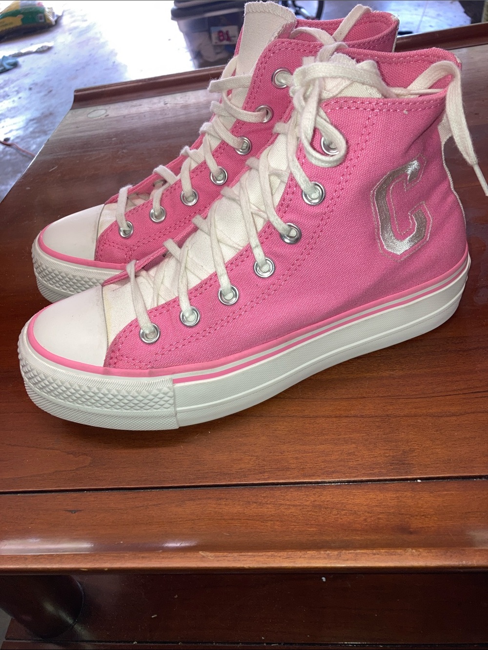 Converse Chuck Taylor All Star Lift Platform Retro Varsity Pink Women's sz 7